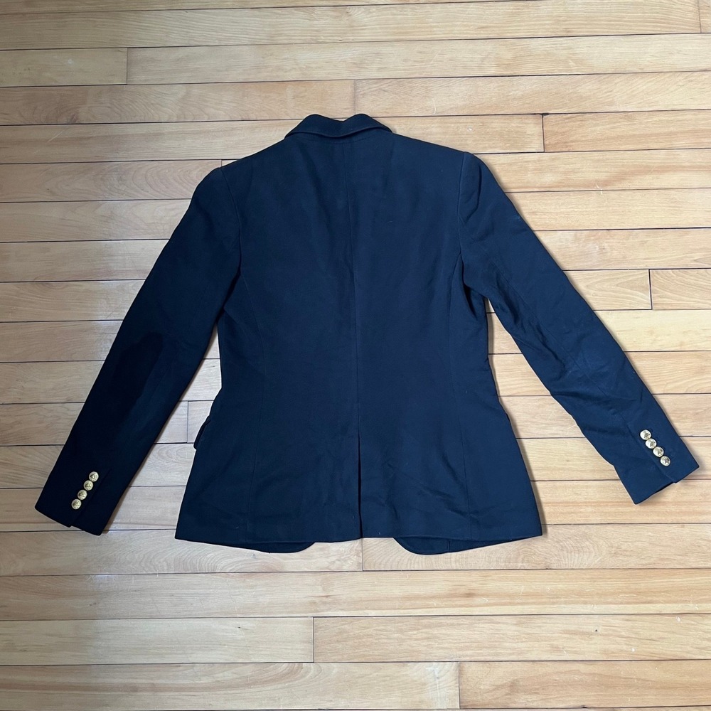 Polo Ralph Lauren Navy Blue Knit Crest Blazer Gold Bullion Embroidery Size 4 - Picture 11 of 12